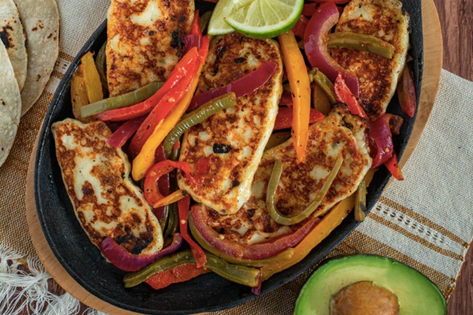 Fajitas made with Panela Cheese