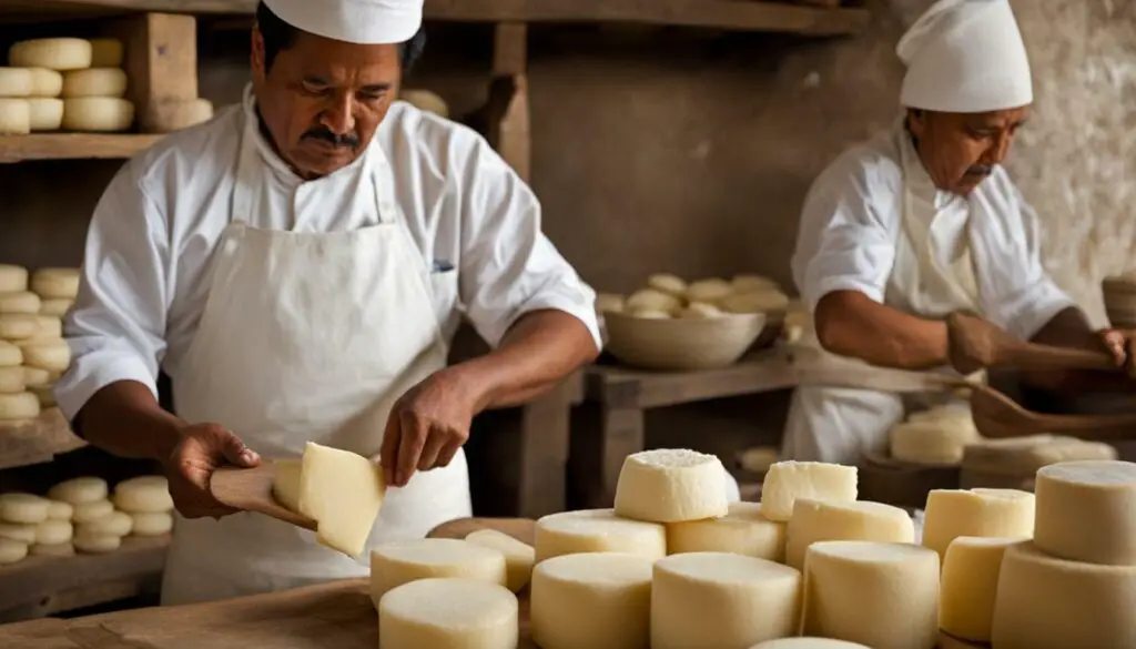 artisanal oaxaca cheese preparation